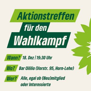 Social-Media-Sharepic für "Aktionstreffen für den Wahlkampf" (alle Infos im Text)